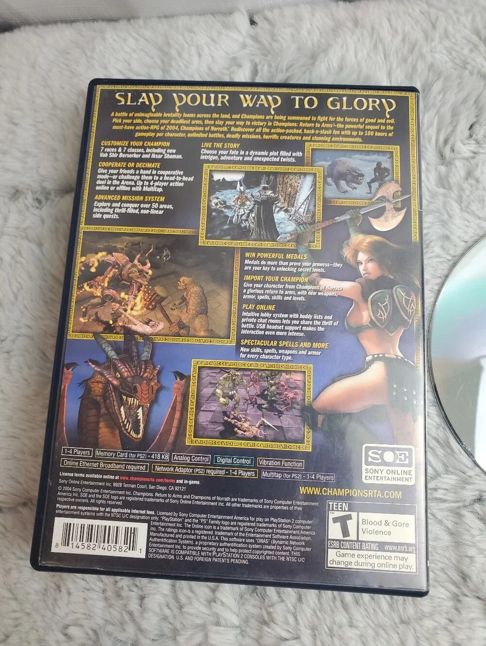 Champions: Return to Arms (Sony PlayStation 2, 2005)- No Manual